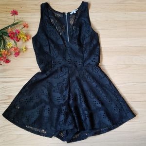 Charlotte Russe Black Lace Romper, size Medium